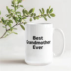 Best Grandmother Ever – Elegant White Ceramic Coffee Mug Gift for Grandma, Sweet Present from Grandkids, Kids, or Daughter