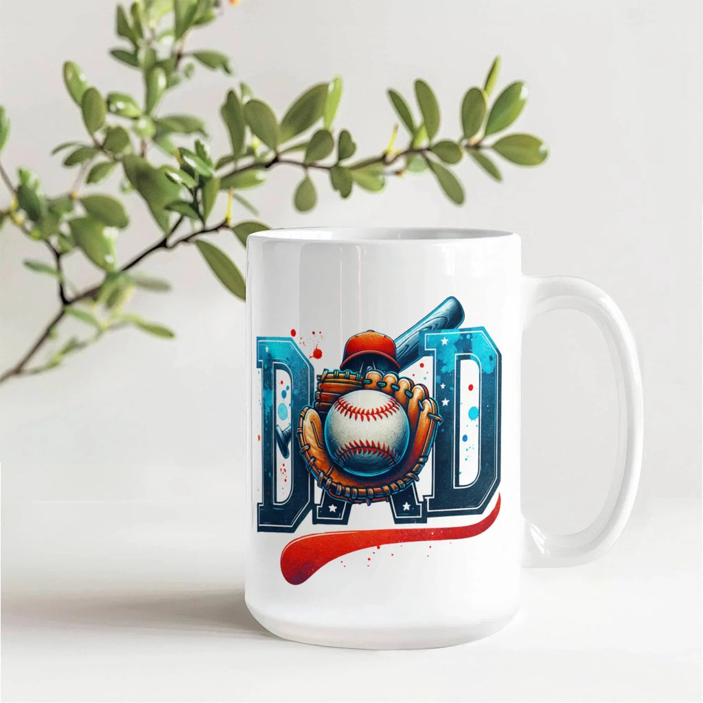 Baseball Dad Mug – Sports-Themed Ceramic Coffee Cup – Gift for Baseball-Loving Father or Coach