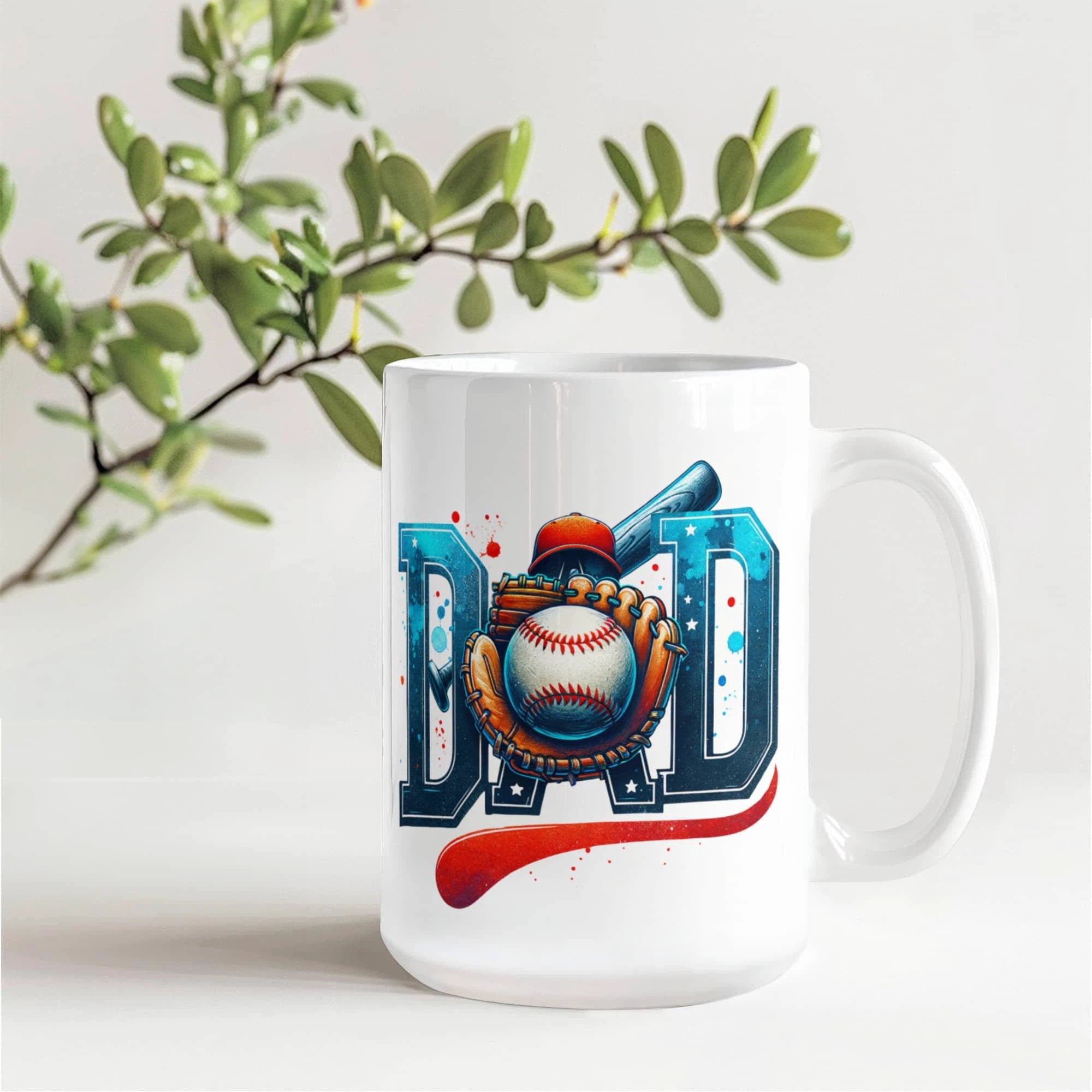 Baseball Dad Mug – Sports-Themed Ceramic Coffee Cup – Gift for Baseball-Loving Father or Coach