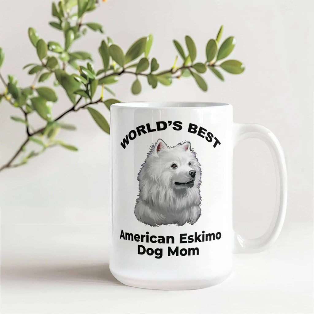 American Eskimo World's Best Dog Mom Custom Ceramic Coffee Mug