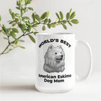American Eskimo World's Best Dog Mom Custom Ceramic Coffee Mug