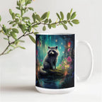 Enchanted Raccoon Coffee Mug – Magical Forest Raccoon Design | 11oz & 15oz Ceramic Mug