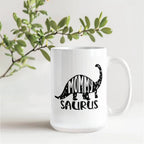 Mommy Saurus Dinosaur Mug – Funny Gift for Moms – White Ceramic Coffee Mug