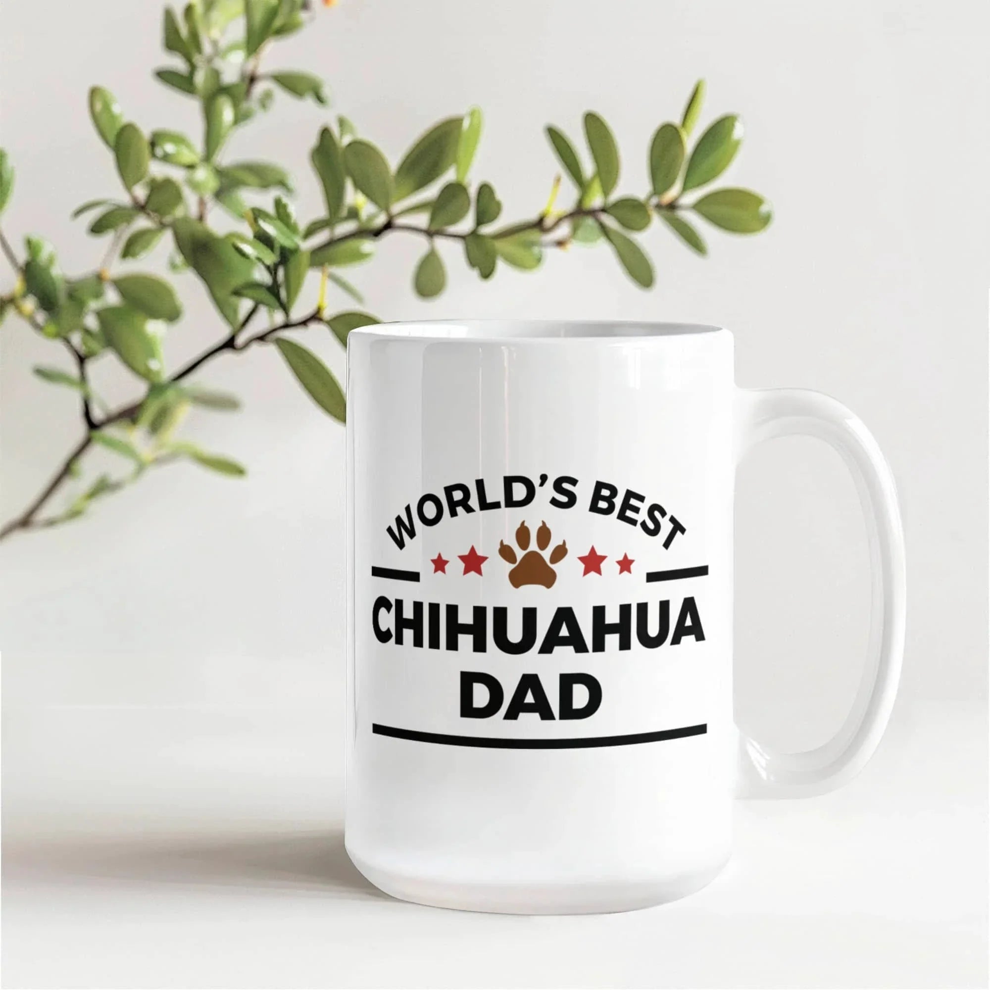 World's Best Chihuahua Dad White Ceramic Coffee Mug – Funny Dog Lover Gift for Pet Dads