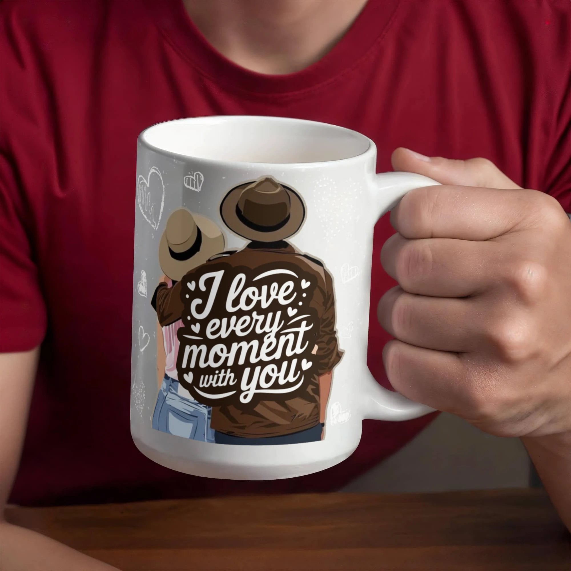 I Love Every Moment With You Mug – Romantic Couple Coffee Cup, Valentine's Day Gift for Husband, Wife, Boyfriend, Girlfriend & Anniversary