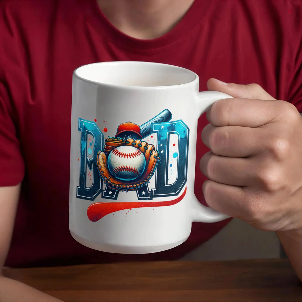 Baseball Dad Mug – Sports-Themed Ceramic Coffee Cup – Gift for Baseball-Loving Father or Coach