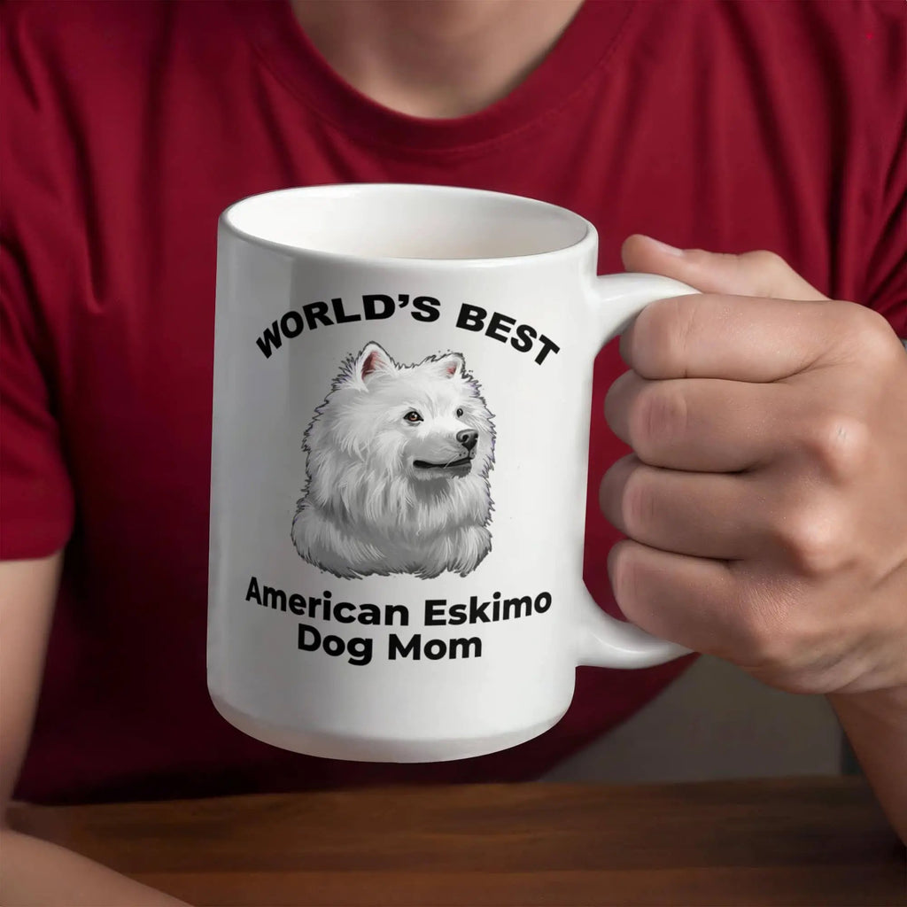 American Eskimo World's Best Dog Mom Custom Ceramic Coffee Mug