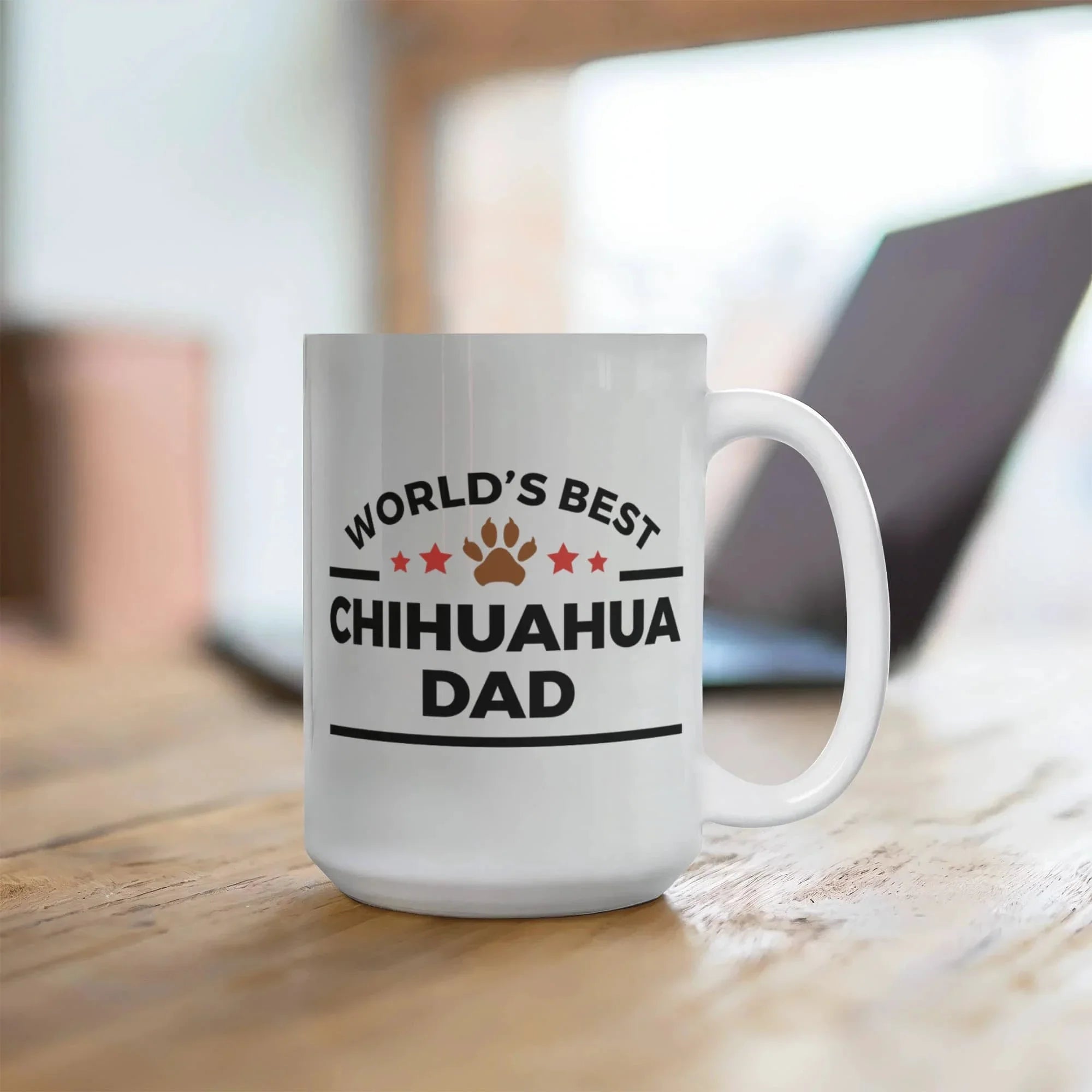 World's Best Chihuahua Dad White Ceramic Coffee Mug – Funny Dog Lover Gift for Pet Dads