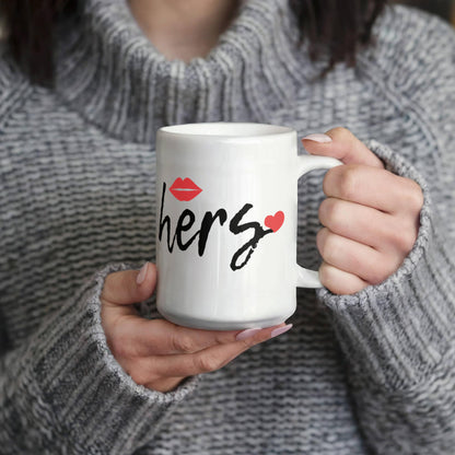 His and Hers Coffee Mug Set – Romantic Ceramic Mug Pair (11oz/15oz) for Couples, Anniversary, or Valentine’s Day - Mallard Moon Gift Shop