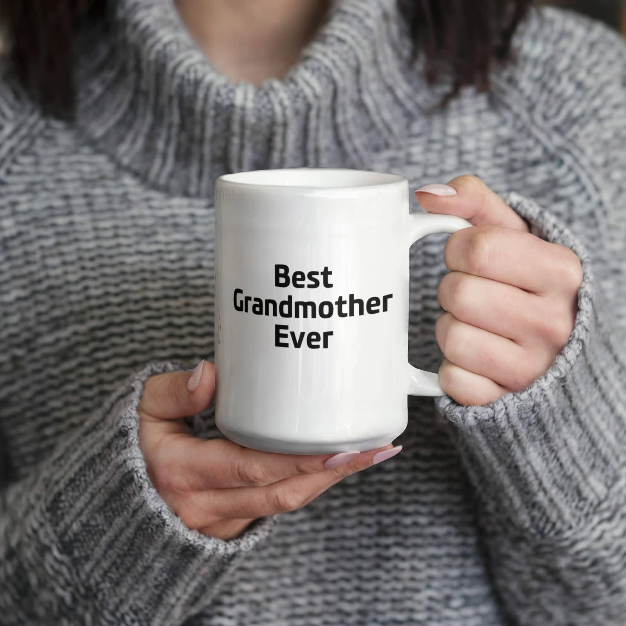 Best Grandmother Ever – Elegant White Ceramic Coffee Mug Gift for Grandma, Sweet Present from Grandkids, Kids, or Daughter - Mallard Moon Gift Shop