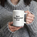 Best Grandmother Ever – Elegant White Ceramic Coffee Mug Gift for Grandma, Sweet Present from Grandkids, Kids, or Daughter