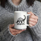 Mommy Saurus Dinosaur Mug – Funny Gift for Moms – White Ceramic Coffee Mug