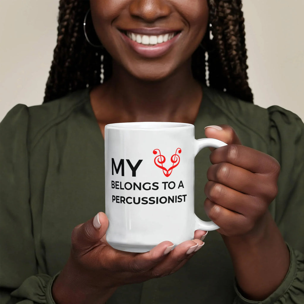Romantic Percussionist Ceramic Coffee Mug - My Heart Belongs to a Percussionist