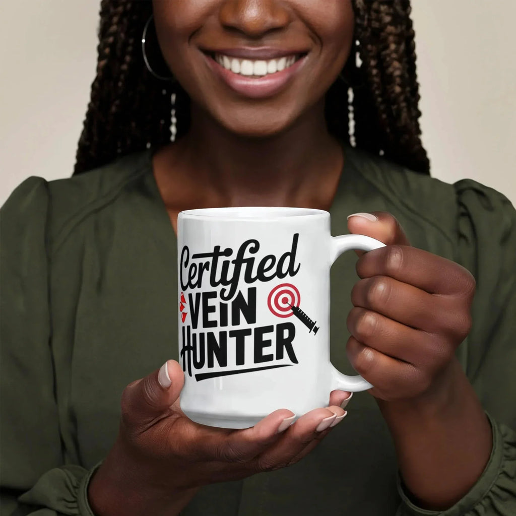 Certified Vein Hunter Phlebotomist Mug – Funny Medical Lab Tech Gift for Coworkers, Nurses & Students