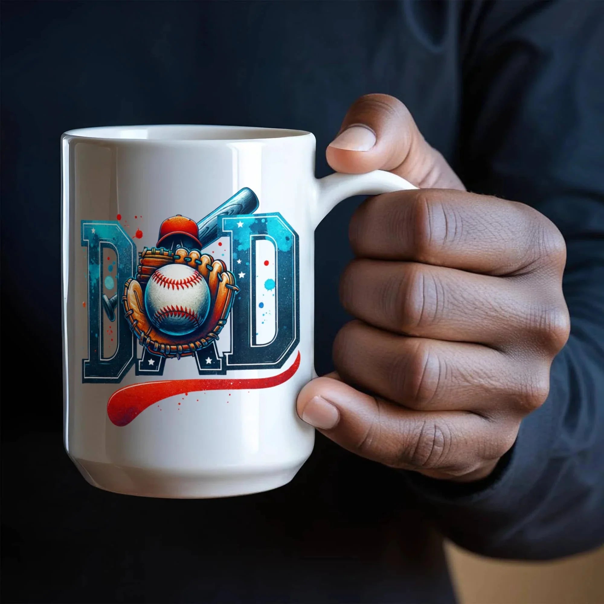 Baseball Dad Mug – Sports-Themed Ceramic Coffee Cup – Gift for Baseball-Loving Father or Coach