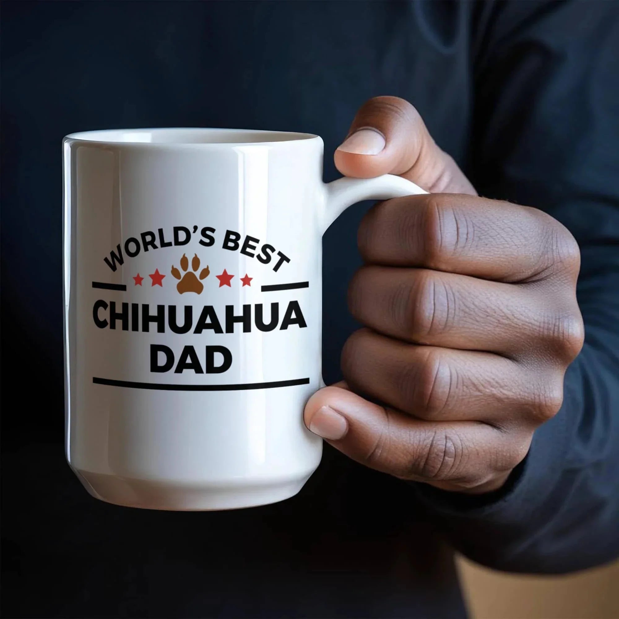 World's Best Chihuahua Dad White Ceramic Coffee Mug – Funny Dog Lover Gift for Pet Dads