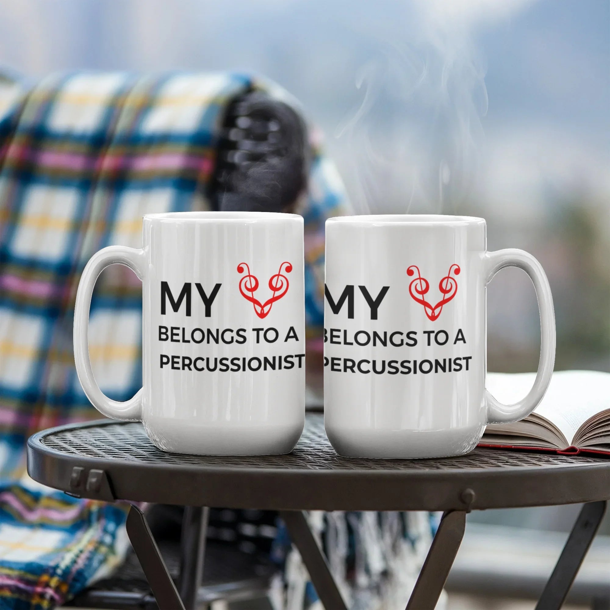 Romantic Percussionist Ceramic Coffee Mug - My Heart Belongs to a Percussionist