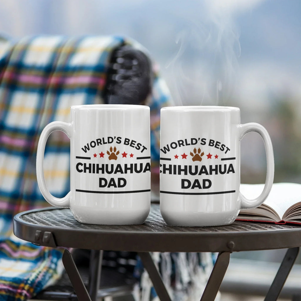 World's Best Chihuahua Dad White Ceramic Coffee Mug – Funny Dog Lover Gift for Pet Dads