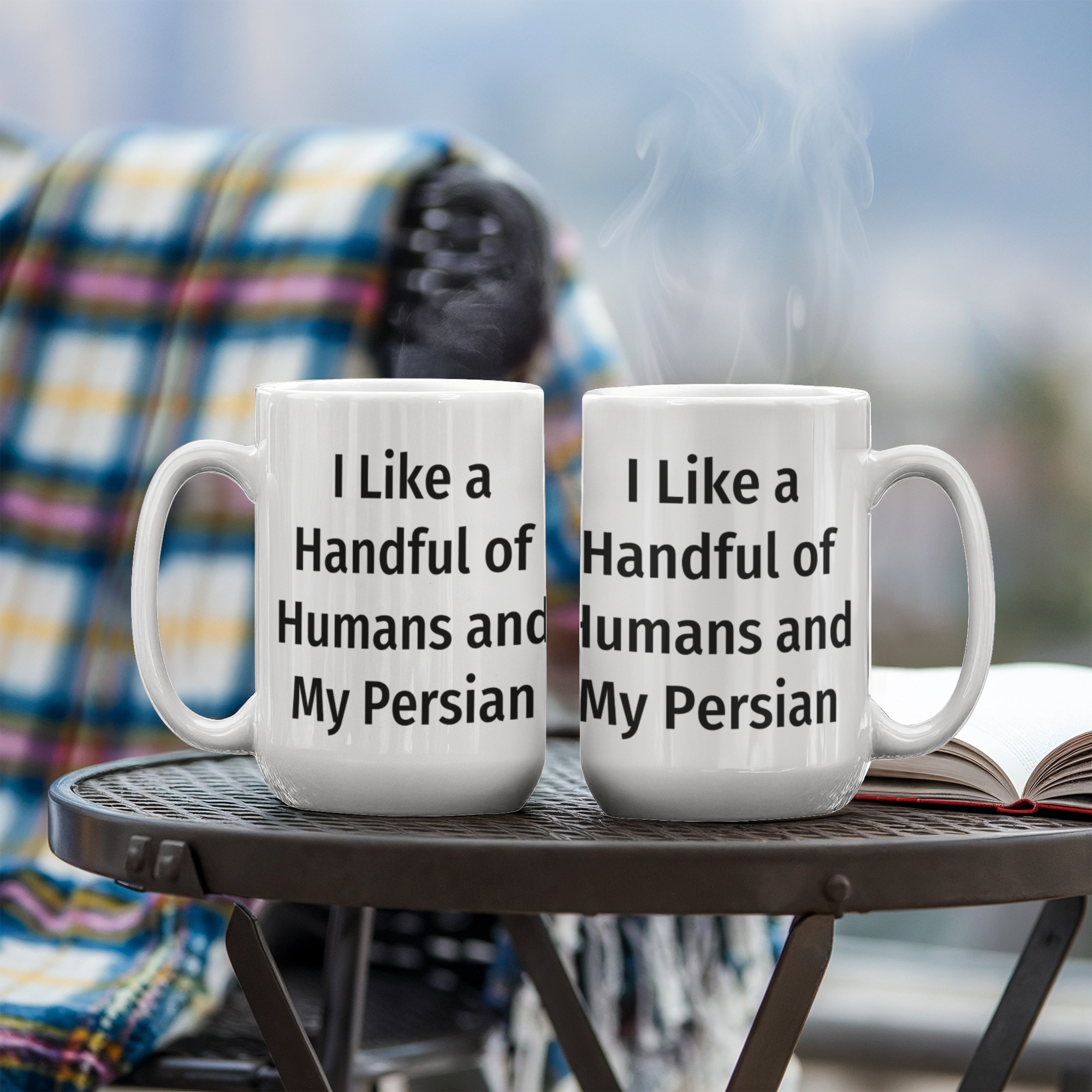 Funny Persian Cat Ceramic Coffee Mug - I Like a Handful of Humans and My Persian Cat