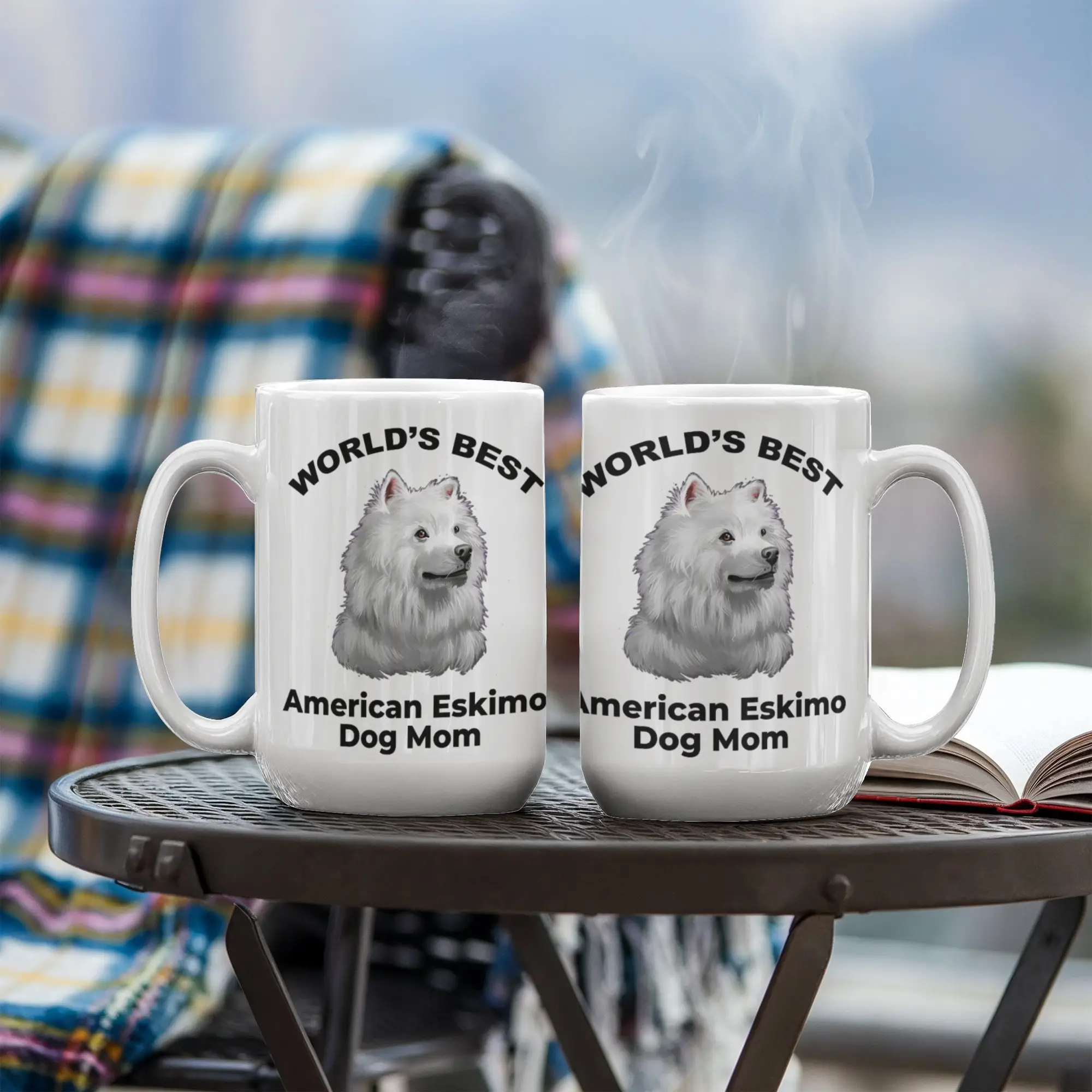 American Eskimo World's Best Dog Mom Custom Ceramic Coffee Mug
