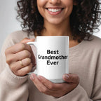 Best Grandmother Ever – Elegant White Ceramic Coffee Mug Gift for Grandma, Sweet Present from Grandkids, Kids, or Daughter