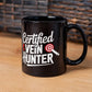 Certified Vein Hunter Phlebotomist Black Coffee Mug – Funny Medical Lab Tech Gift for Coworkers, Nurses & Students - Mallard Moon Gift Shop