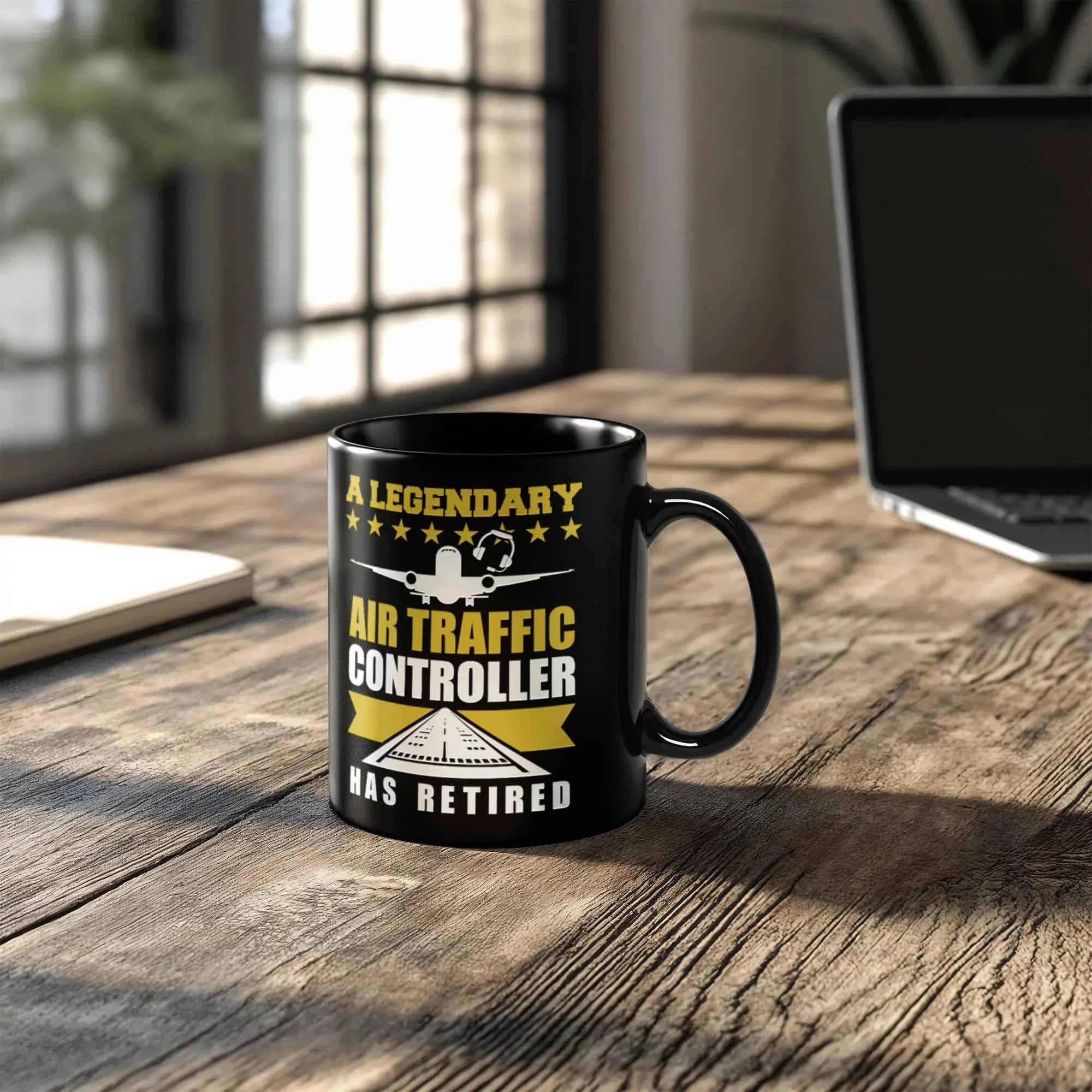 Legendary Air Traffic Controller Has Retired Black Ceramic Coffee Mug