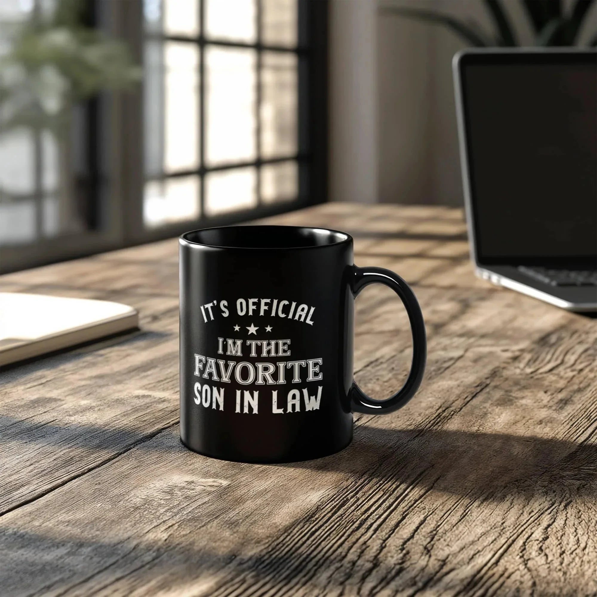 It's Official, I'm the Favorite Son-In-Law – Black Ceramic Coffee Mug (11oz & 15oz)
