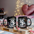I Don't Like Morning People Funny Cat Mug – Sarcastic Cat Lover Black Coffee Cup