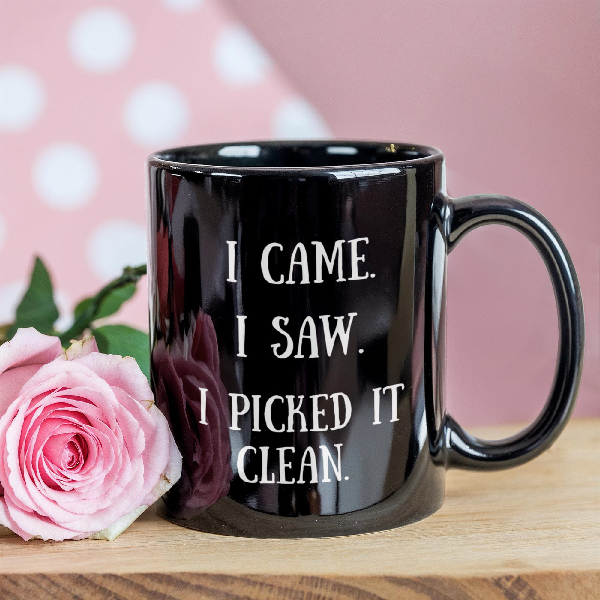 I Picked It Clean Funny Antiquing Black Ceramic Coffee Mug – Gift for Vintage Pickers, Flea Market Hunters & Thrifters