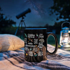 Positive Vibes Daily Reminders Black Ceramic Mug – Inspirational Self-Love & Motivational Quote Coffee Cup – Uplifting Gift for Women, Friends, Coworkers & Students
