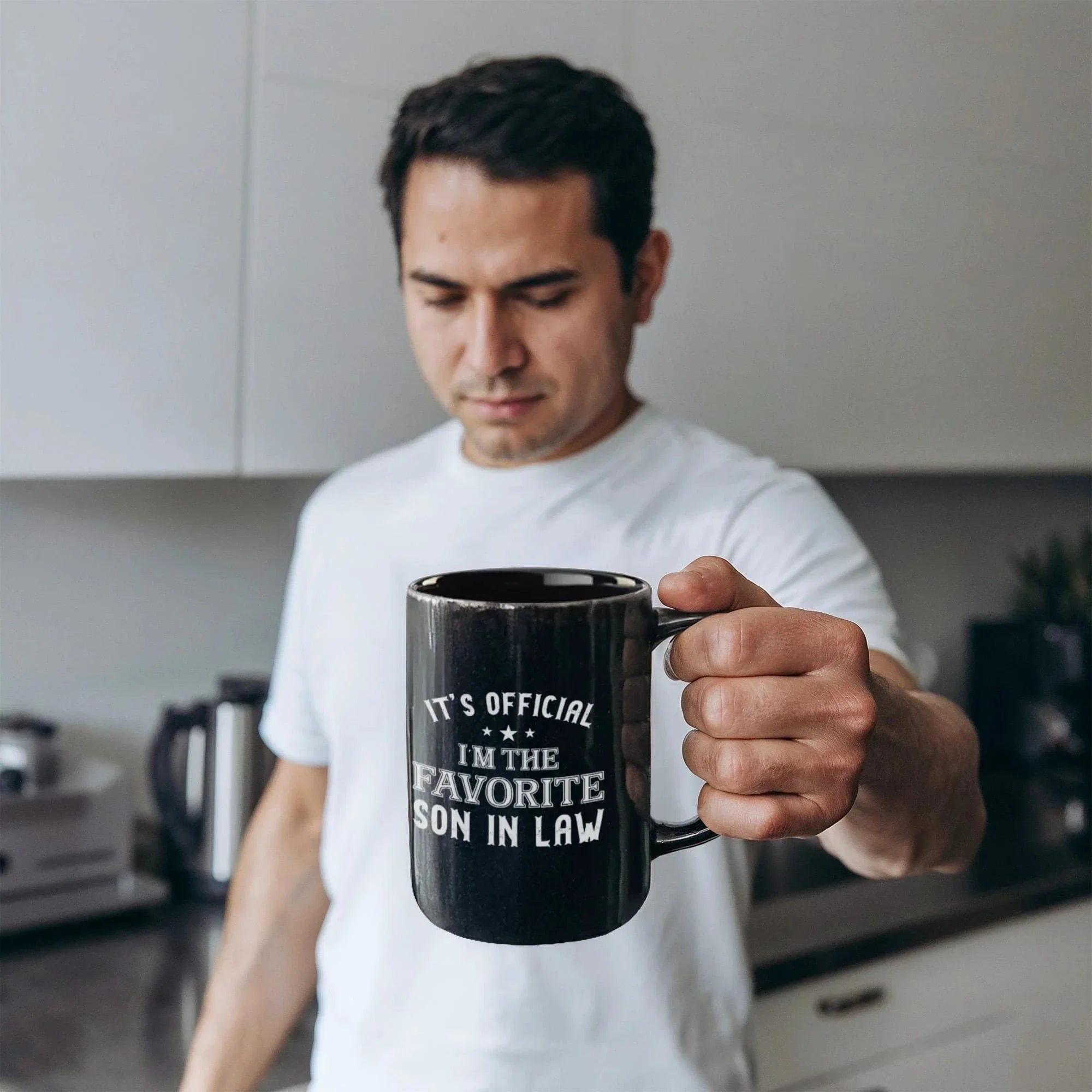 It's Official, I'm the Favorite Son-In-Law – Black Ceramic Coffee Mug (11oz & 15oz)