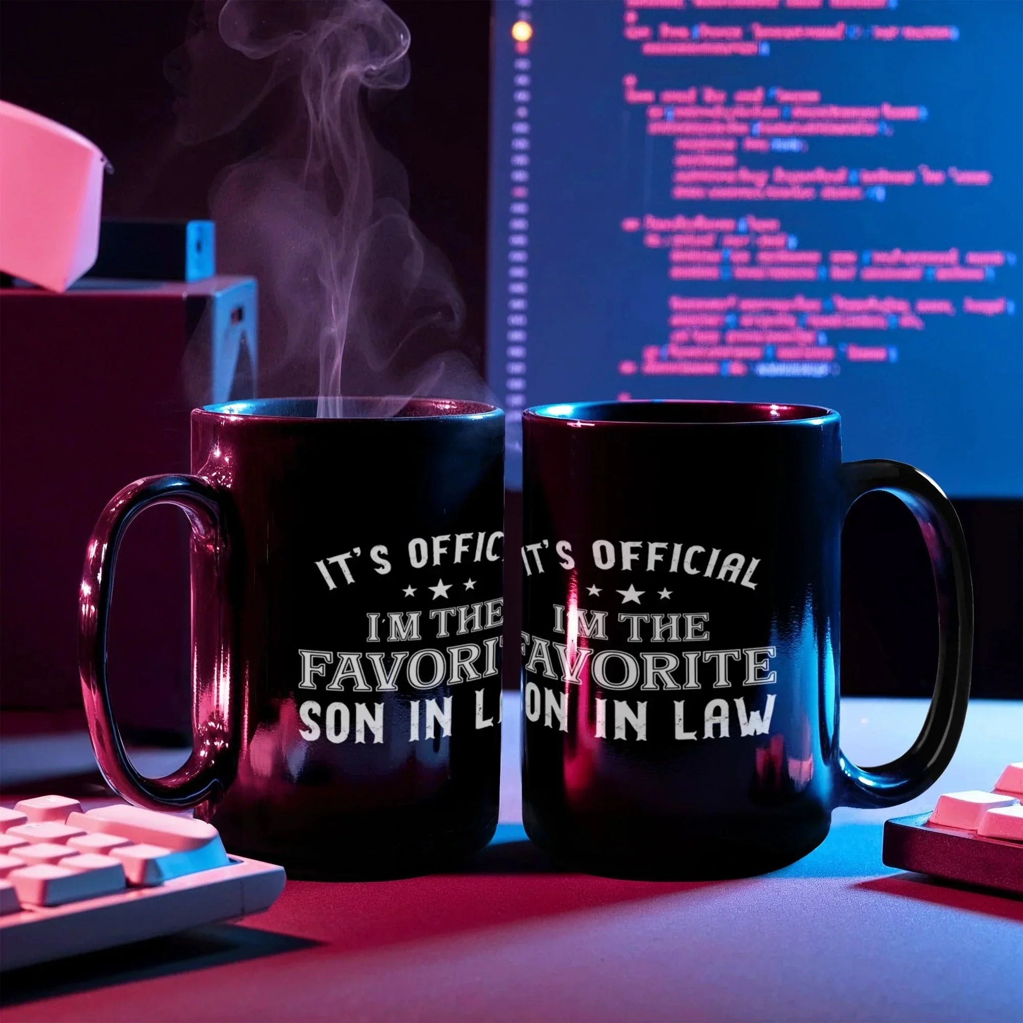It's Official, I'm the Favorite Son-In-Law – Black Ceramic Coffee Mug (11oz & 15oz)