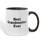 Best Grandmother Ever – Elegant Two-Tone Coffee Mug Gift for Grandma, Sweet Present from Grandkids, Kids, or Daughter – Available in 7 Accent Colors