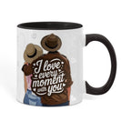 I Love Every Moment With You Mug – Romantic Couple Two-tone Color Accent Coffee Cup, Valentine's Day Gift for Husband, Wife, Boyfriend, Girlfriend & Anniversary