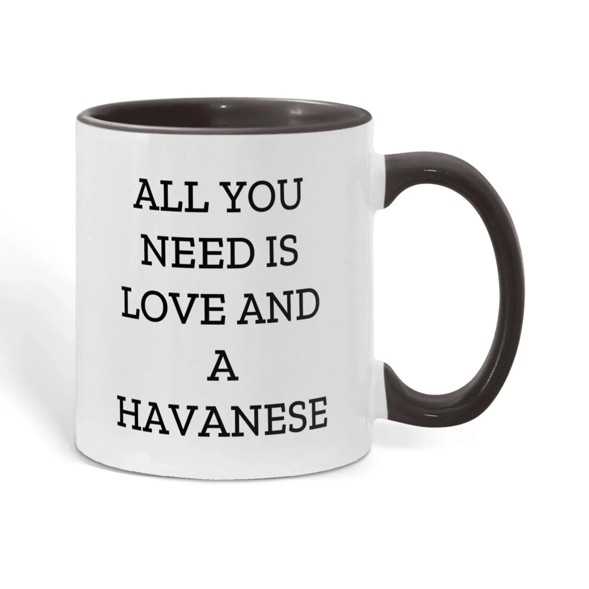 All You Need Is Love and a Havanese | Color Accent Dog Lover Ceramic Mug (11oz & 15oz, 7 Colors)