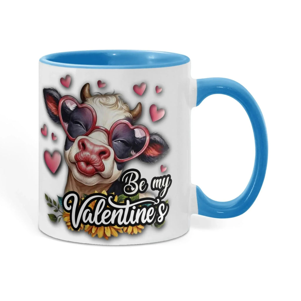 Be My Valentine Cow Two-tone Color Accent Mug