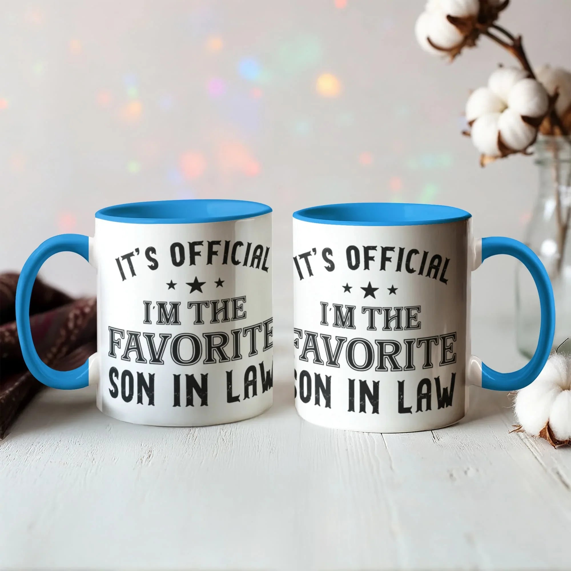 It's Official, I'm the Favorite Son-In-Law – Accent Color Coffee Mug (11oz & 15oz)