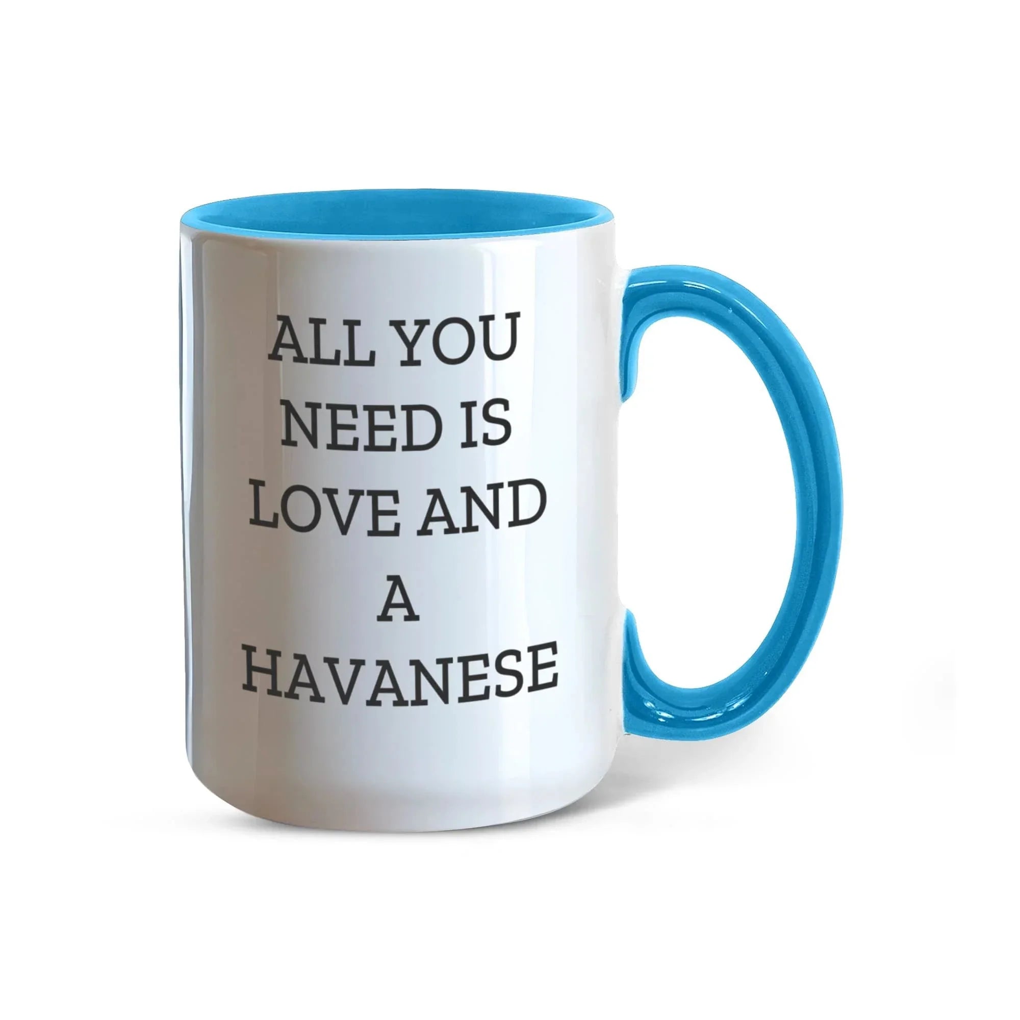 All You Need Is Love and a Havanese | Color Accent Dog Lover Ceramic Mug (11oz & 15oz, 7 Colors)