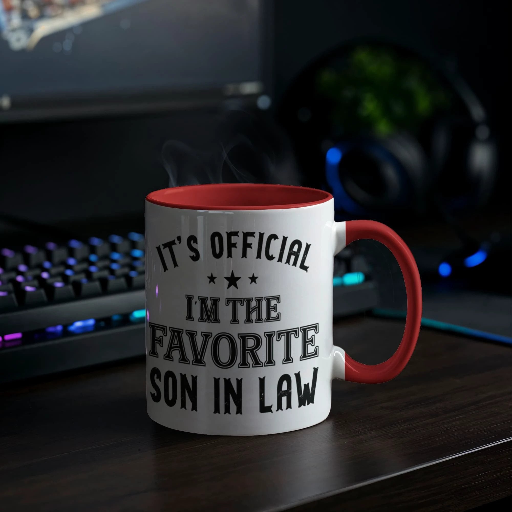 It's Official, I'm the Favorite Son-In-Law – Accent Color Coffee Mug (11oz & 15oz)