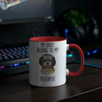 I'm Only Talking to My Peekapoo Two-Tone Coffee Mug – Cute Peekapoo Dog Lover Gift for Pet Parents