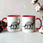 Mommy Saurus Dinosaur Mug – Funny Gift for Moms – Two Tone Color Accent Ceramic Coffee Mugs