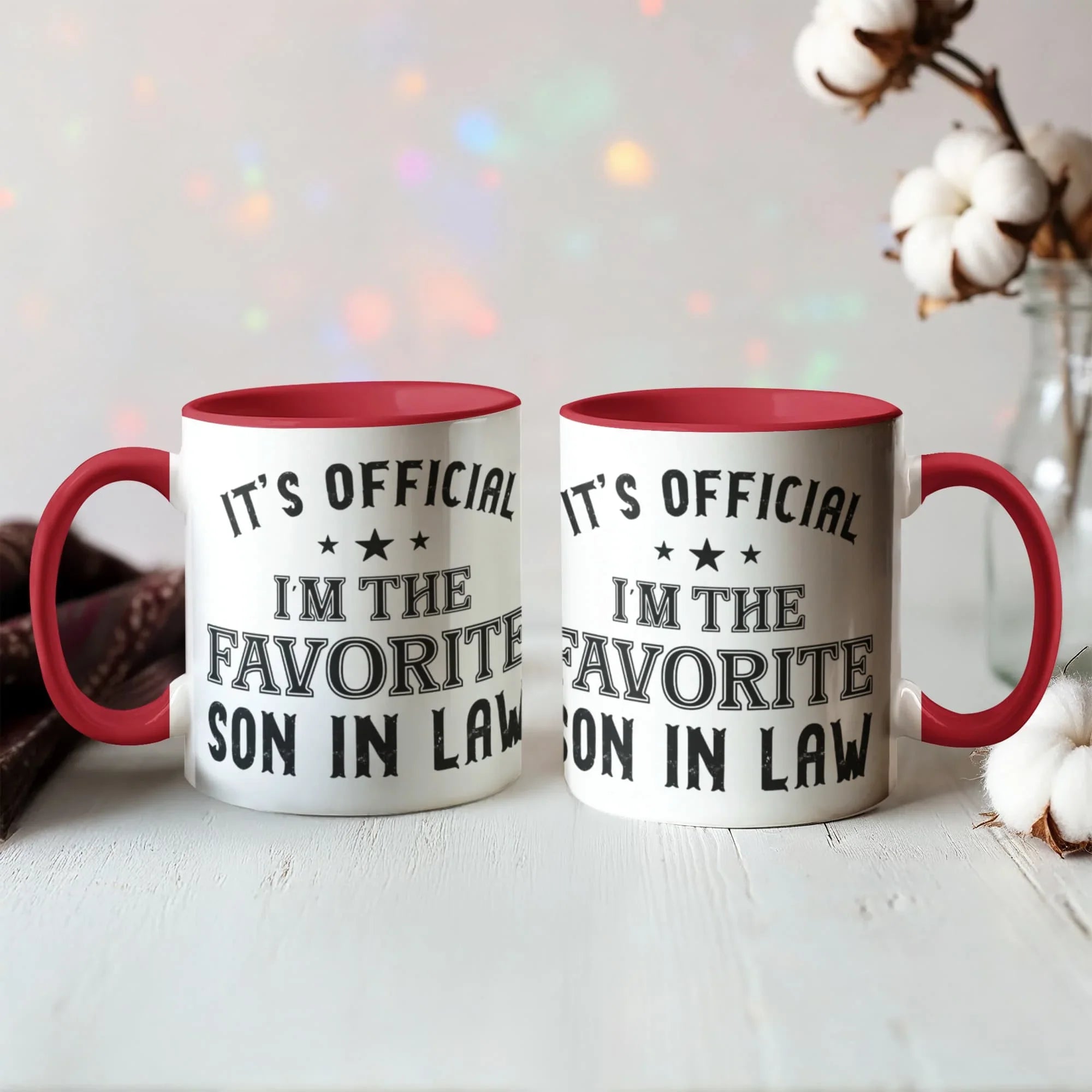 It's Official, I'm the Favorite Son-In-Law – Accent Color Coffee Mug (11oz & 15oz)