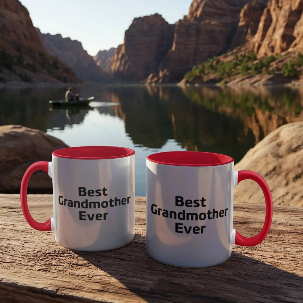 Best Grandmother Ever – Elegant Two-Tone Coffee Mug Gift for Grandma, Sweet Present from Grandkids, Kids, or Daughter – Available in 7 Accent Colors