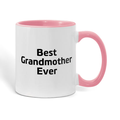 Best Grandmother Ever – Elegant Two-Tone Coffee Mug Gift for Grandma, Sweet Present from Grandkids, Kids, or Daughter – Available in 7 Accent Colors - Mallard Moon Gift Shop