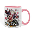 Be My Valentine Cow Two-tone Color Accent Mug