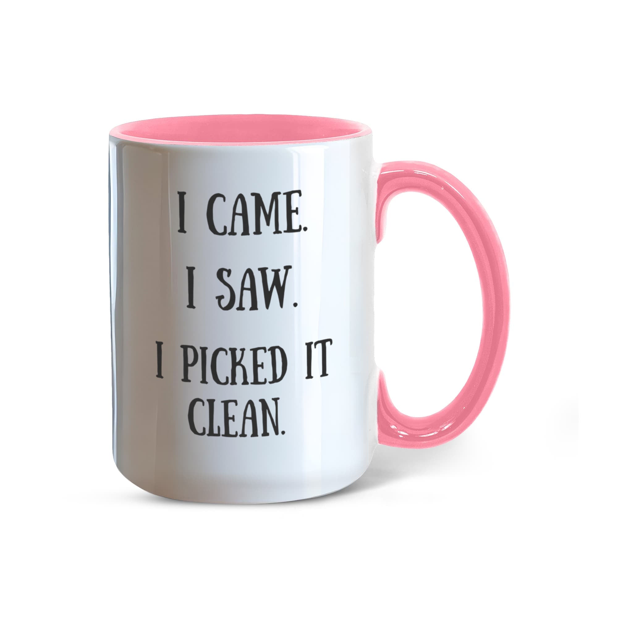 I Picked It Clean Funny Antiquing Mug – Gift for Vintage Pickers, Flea Market Hunters & Thrifters – Two-tone Color Accent Ceramic Coffee Cup