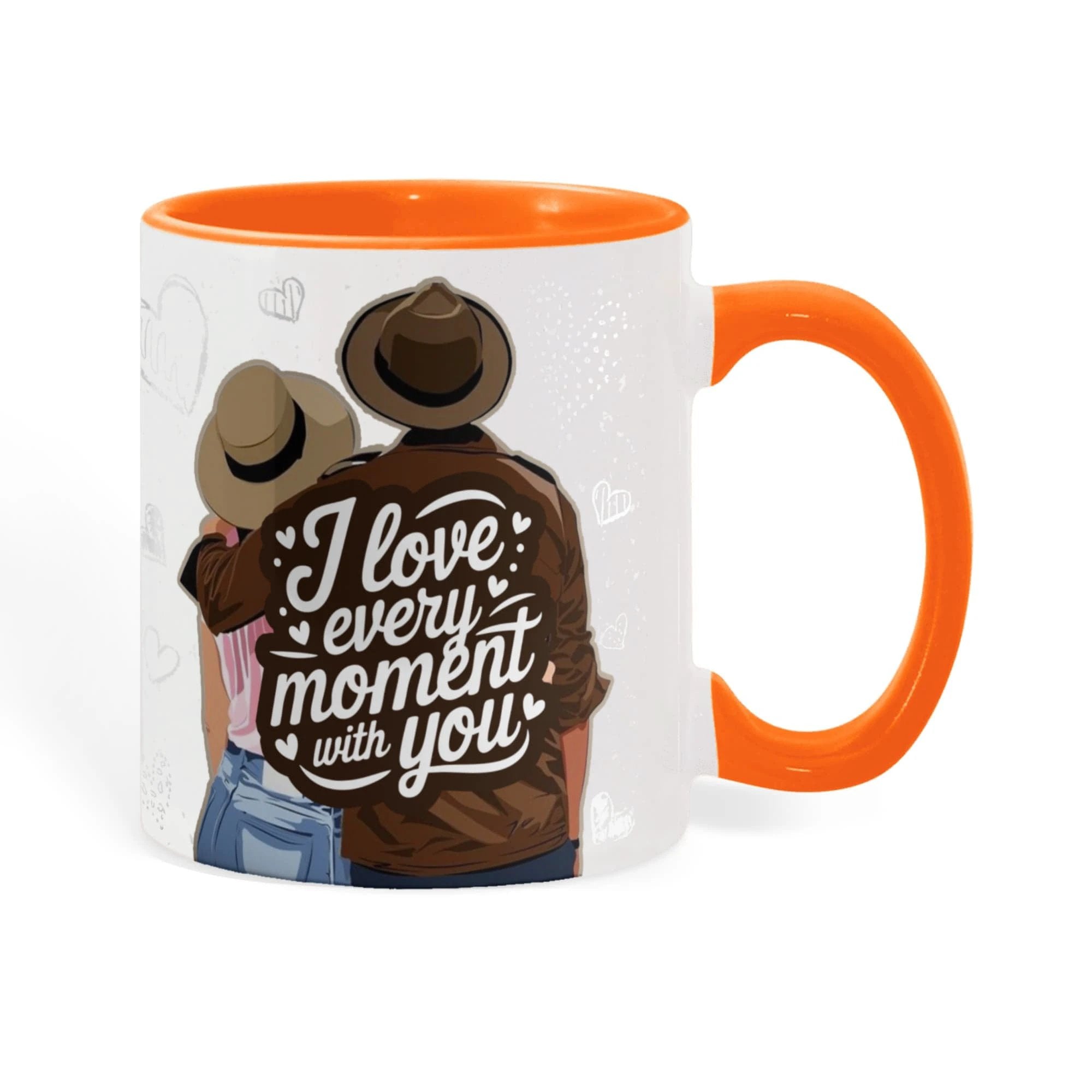 I Love Every Moment With You Mug – Romantic Couple Two-tone Color Accent Coffee Cup, Valentine's Day Gift for Husband, Wife, Boyfriend, Girlfriend & Anniversary