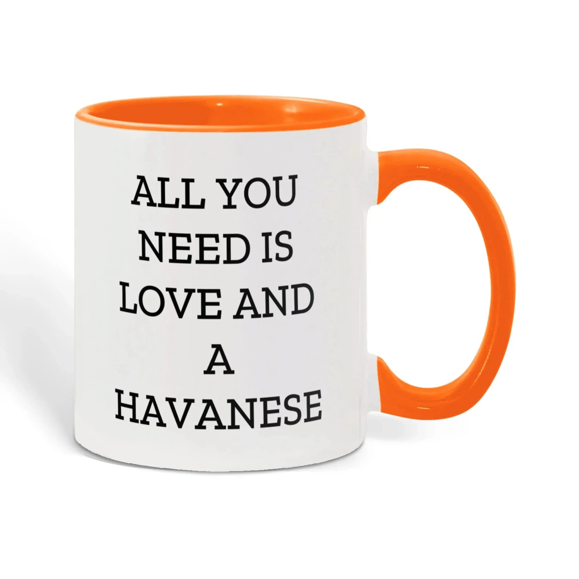 All You Need Is Love and a Havanese | Color Accent Dog Lover Ceramic Mug (11oz & 15oz, 7 Colors)