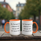 My Therapist Is a Bobtail Cat Funny Cat Lover Ceramic Two-tone Color Coffee Mug – Sarcastic Gift for Cat Lovers